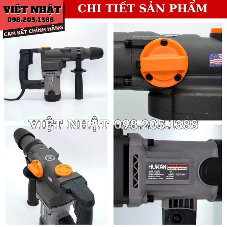 Máy khoan đục Hukan G2-RH2066x, công suât suất 1020w, lực đập 3.5J 6 23
