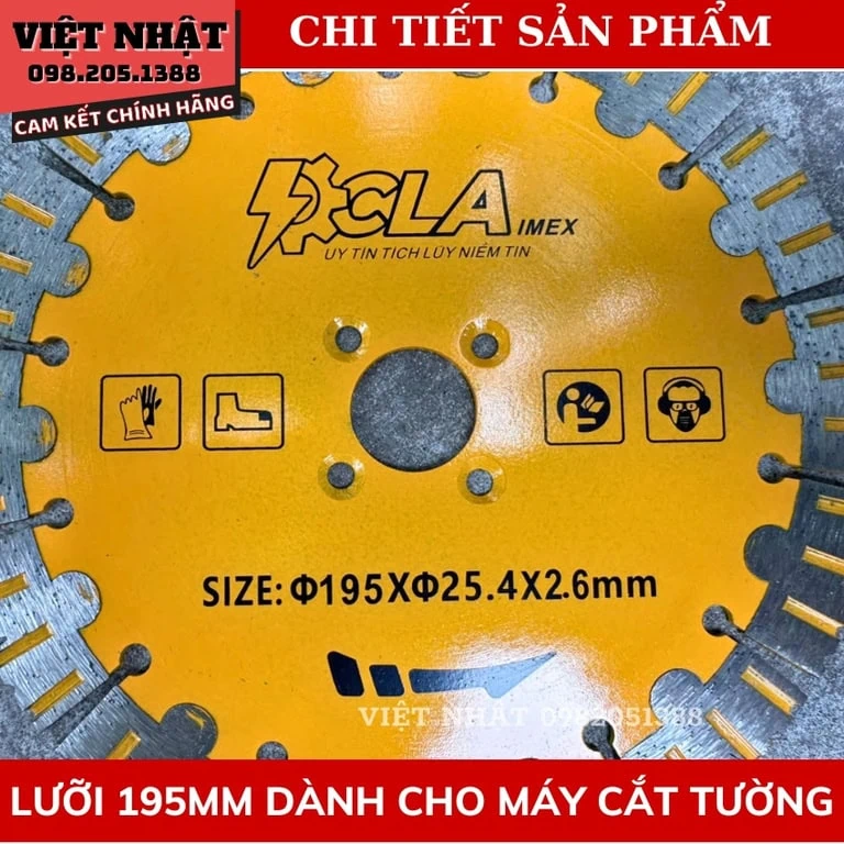 Lưỡi cắt tường CLAimex 195mm, đường kính: Ø195mmx25.4×2.6mm-Điện Máy Việt Nhật 7 19