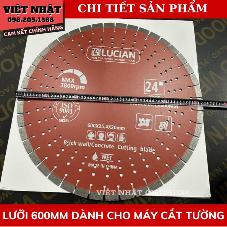 Lưỡi cắt tường Lucian 600mm, đường kính: Ø600mmx25.4×20mm-Điện Máy Việt Nhật 7 23