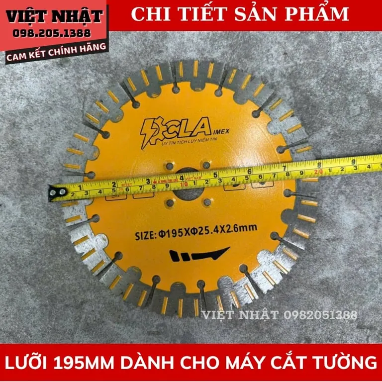 Lưỡi cắt tường CLAimex 195mm, đường kính: Ø195mmx25.4×2.6mm-Điện Máy Việt Nhật 8 19