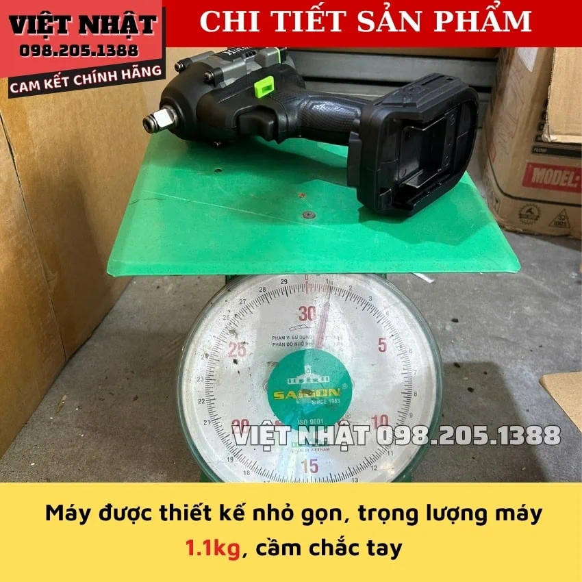 Máy siết bu lông pin hatsu BL801G2, lực siết 550N, chân pin phổ thông, động cơ không chổi than 8 4