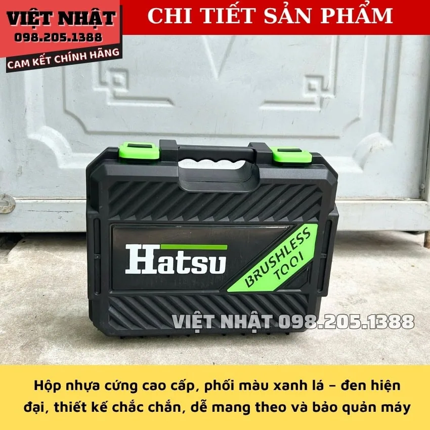 Máy siết bu lông pin hatsu BL801G2, lực siết 550N, chân pin phổ thông, động cơ không chổi than 9 4