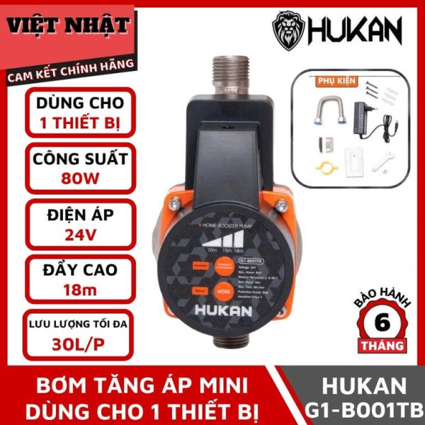 Bơm tăng áp Hukan G1-B001TB, dùng cho 1 thiết bị-Điện Máy Việt Nhật