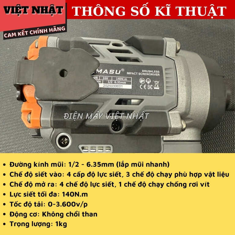 Máy chuyên vít 16V Yamasu GCV16-140N-có chế độ chống rơi vít 4 31