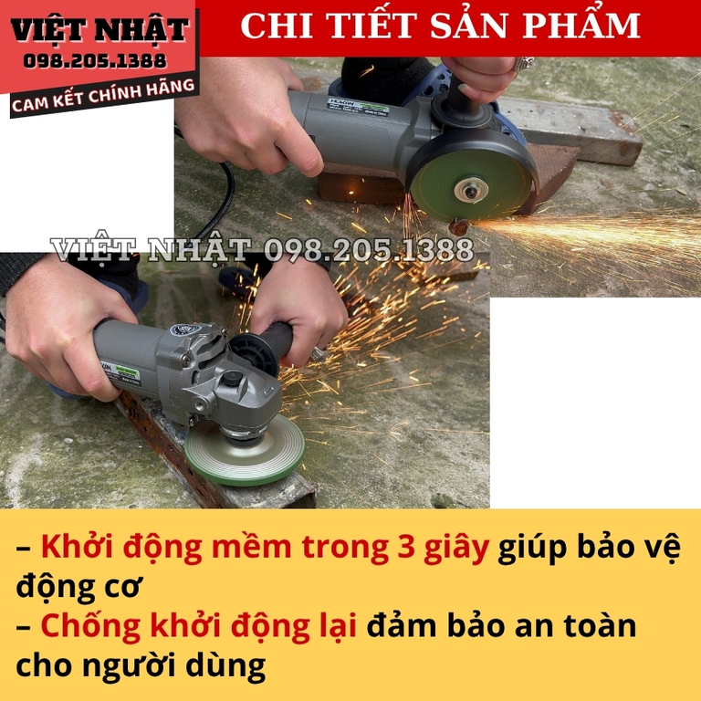 Máy mài điện Hukan G3-A850-trọng lượng nhẹ-tản nhiệt nhanh 5 12