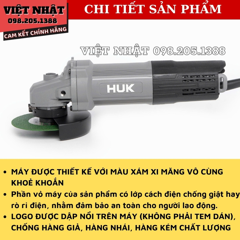 Máy mài điện Hukan G3-A850-trọng lượng nhẹ-tản nhiệt nhanh 6 12