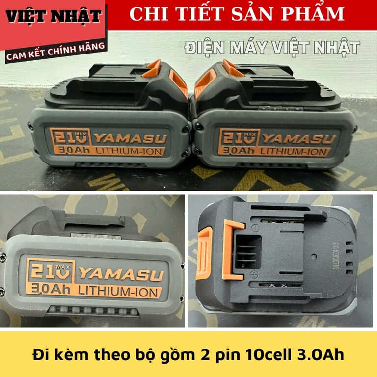 Máy siết bulong sử dụng pin Yamasu GBL-580N, đầu 2 trong 1 6 33