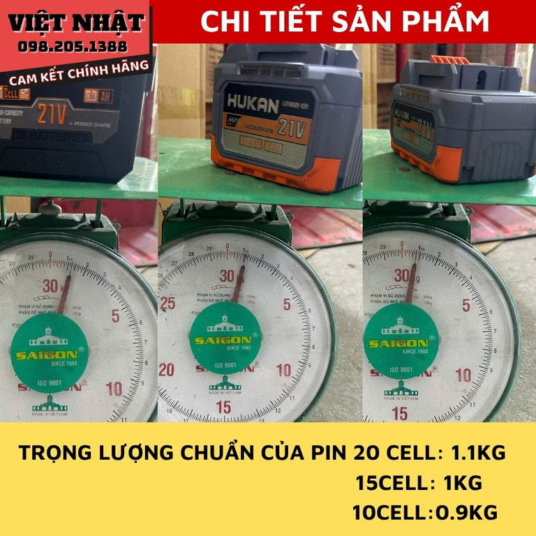 Combo pin sạc Hukan pin10cell-15cell-20cell-Điện Máy Việt Nhật 7 16