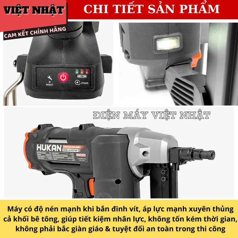 Máy bắn đinh bê tông Hukan G3-B32PLUS-Động cơ không chổi than 7 32