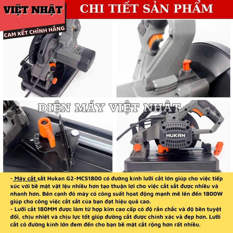 Máy cắt sắt Hukan G2-MCS1800, bảo hành 6 tháng-Điện Máy Việt Nhật 8 38