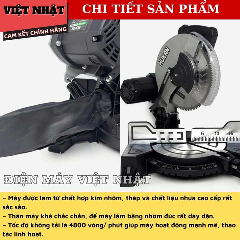 Máy cắt nhôm Hukan G2-MS90255, công suất 1700w-Điện Máy Việt Nhật cat nhom Hukan G2 MS90255 8