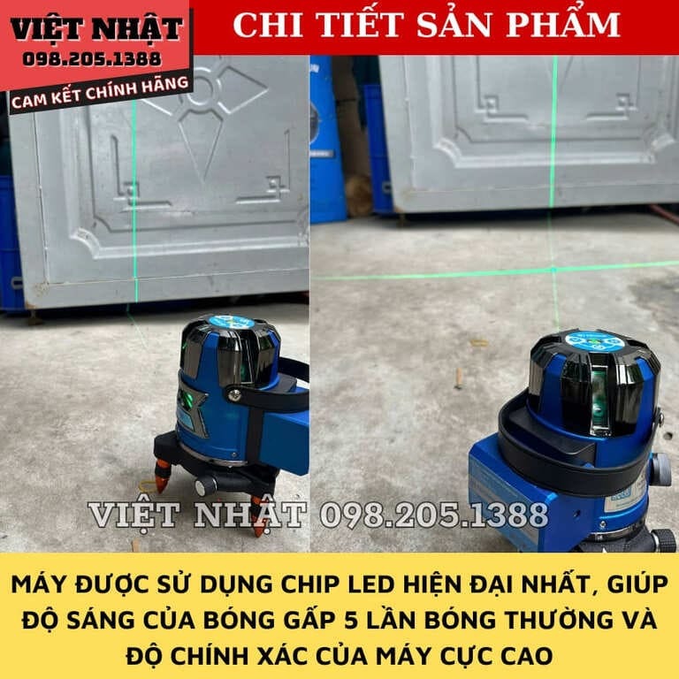 Máy cân bằng laser 5 tia xanh siêu sáng Toyama T889x-có thể kết nối điện thoại laser T889X 6