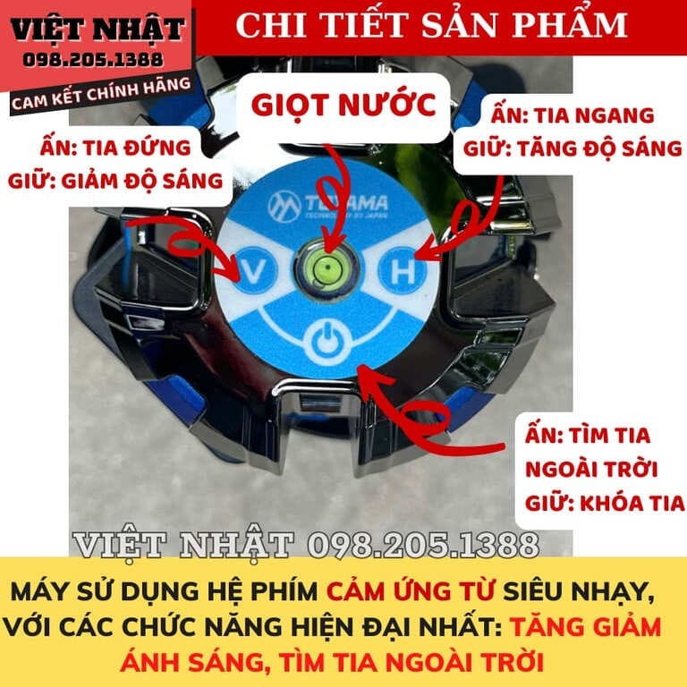 Máy cân bằng laser 5 tia xanh siêu sáng Toyama T889x-có thể kết nối điện thoại laser T889X 8