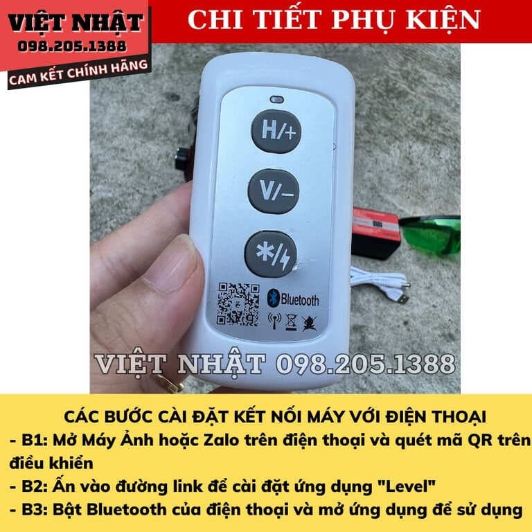 Máy cân bằng laser 5 tia xanh siêu sáng Toyama T889x-có thể kết nối điện thoại laser T889X 9