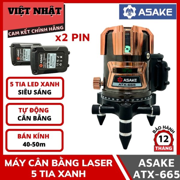 Máy cân bằng laser 5 tia siêu sáng Asake ATX-665