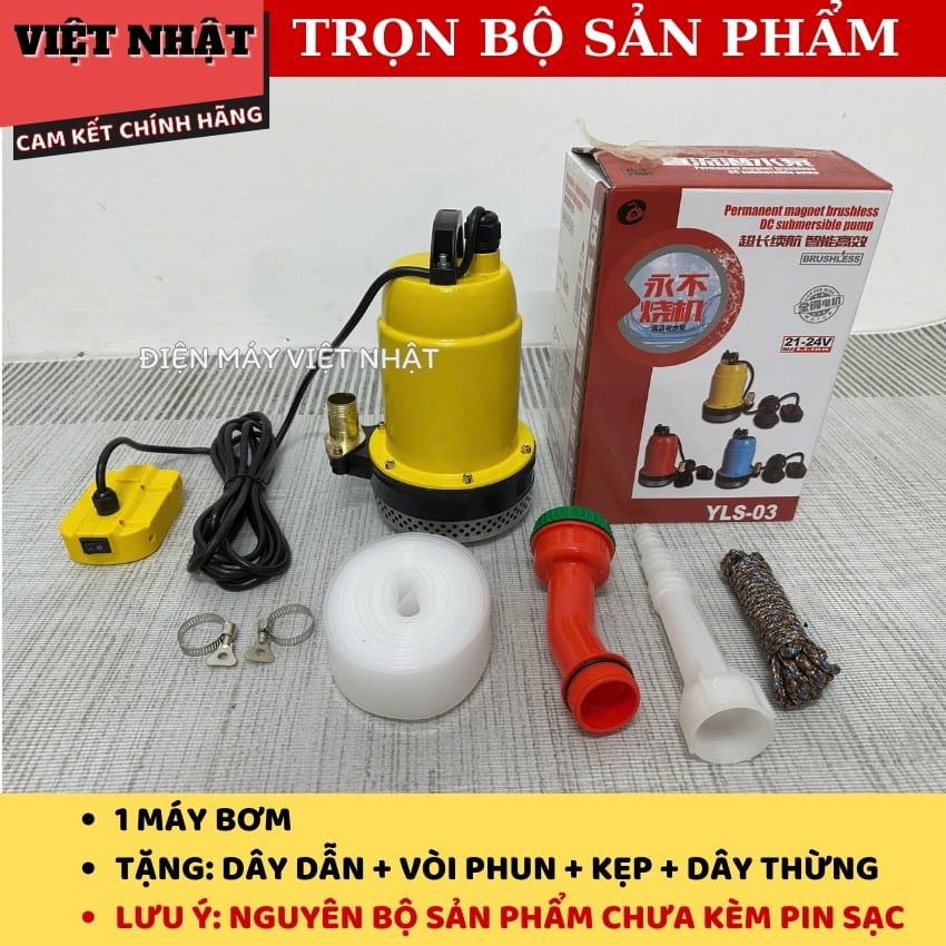 Máy Bơm Chìm 21V, Chân Pin Phổ Thông Bom chim dung pin 4