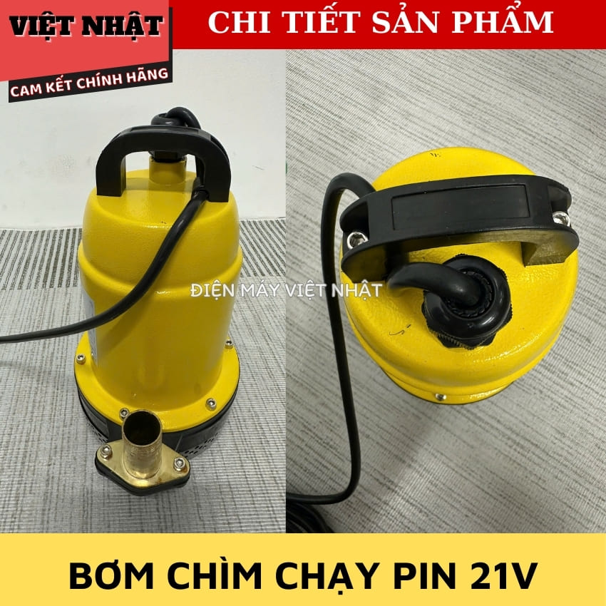 Máy Bơm Chìm 21V, Chân Pin Phổ Thông Bom chim dung pin 6