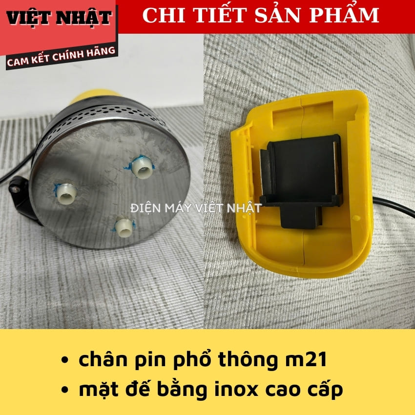 Máy Bơm Chìm 21V, Chân Pin Phổ Thông Bom chim dung pin 7