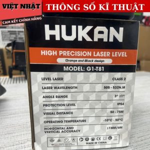 Máy cân bằng laser 5 tia xanh Hukan G1-T81 bóng led sáng Hukan 5 tia t81 3