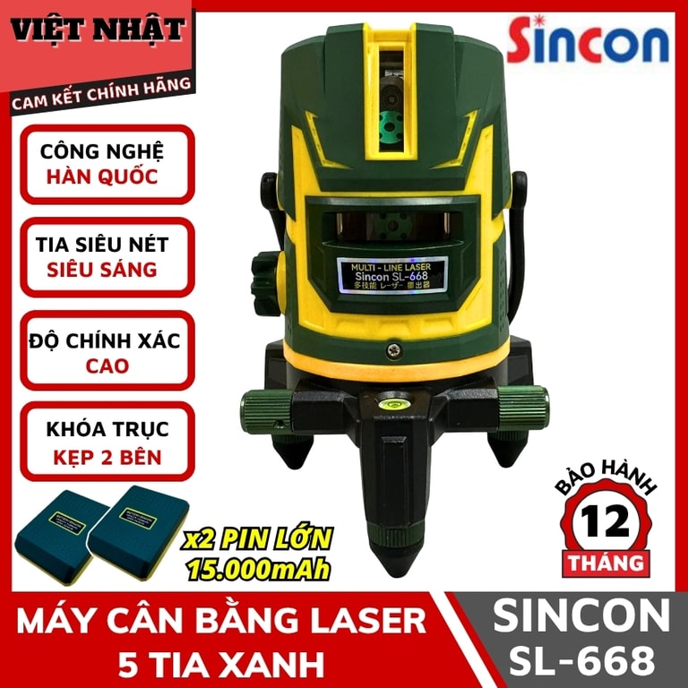 Máy cân bằng laser 5 tia xanh cao cấp Sincon SL-668 siêu sáng Sincon mau moi 1