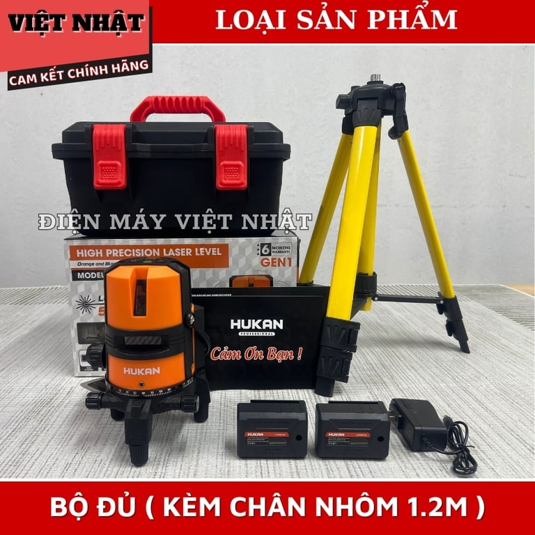 Máy cân bằng laser 5 tia xanh Hukan G1-T82 bóng led sáng hukan T82 11