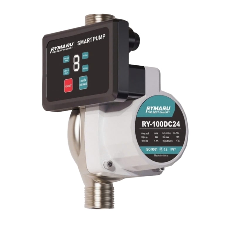 Máy bơm tăng áp mini 24V Rymaru RY-100DC24 biến tần thế hệ 2 tang ap 100dc24 10