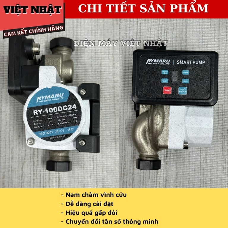 Máy bơm tăng áp mini 24V Rymaru RY-100DC24 biến tần thế hệ 2 tang ap 100dc24 5