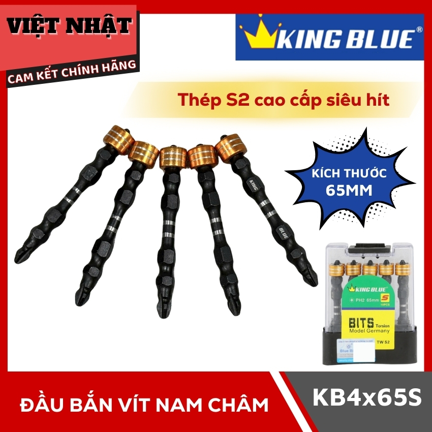 Đầu bắn vít nam châm Kingblue KB4x65S, thép S2 cao cấp siêu hít-kích thước 65mm Đầu bắn vít nam châm Kingblue KB4x65S, thép S2 cao cấp siêu hít-kích thước 65mm
