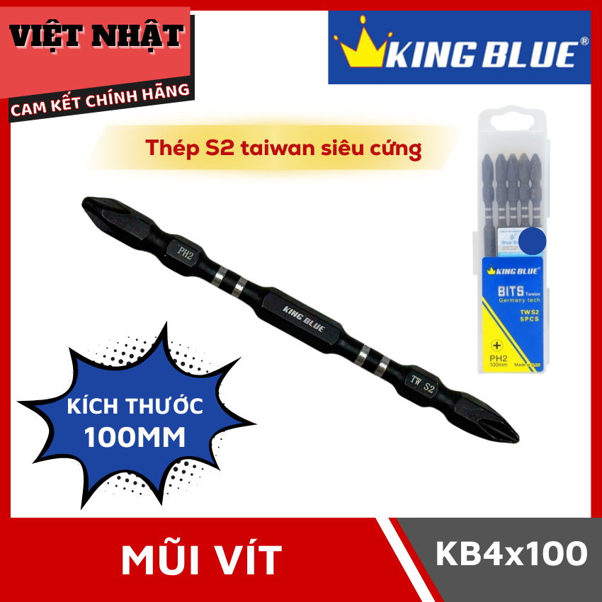 Mũi vít Kingblue BK4x100, sử dụng thép Taiwan siêu cứng-Điện Máy Việt Nhật 1