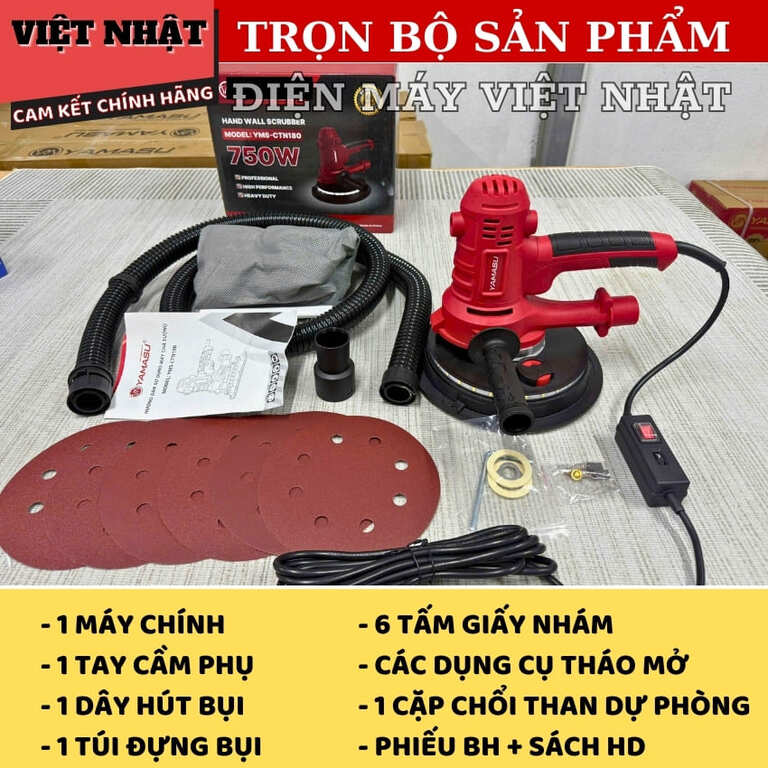 Máy chà tường Yamasu YMS-CTN180, công suất 750w, tốc độ tải 2300v/p 2 11