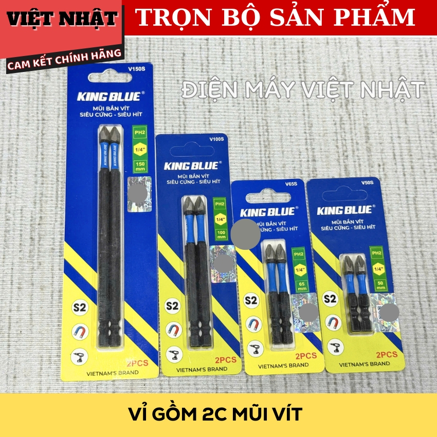 Mũi bắn vít Kingblue PH2, kích thước 1/4 inch-Điện Máy Việt Nhật 2 2