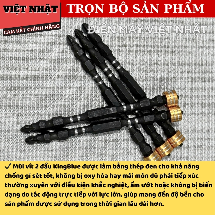 Đầu bắn vít nam châm Kingblue KB4x100S, thép S2 cao cấp siêu hít-kích thước 100mm 3 3