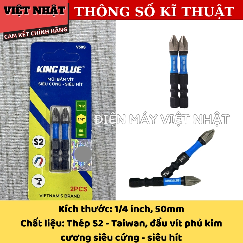 Mũi bắn vít Kingblue PH2, kích thước 1/4 inch-Điện Máy Việt Nhật 3 4