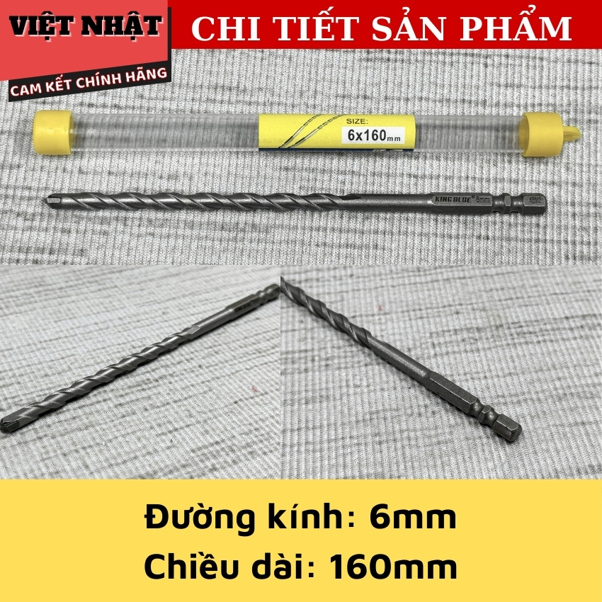 Mũi khoan bê tông chuôi lục giác Kingblue KBM2-Điện Máy Việt Nhật 4 1
