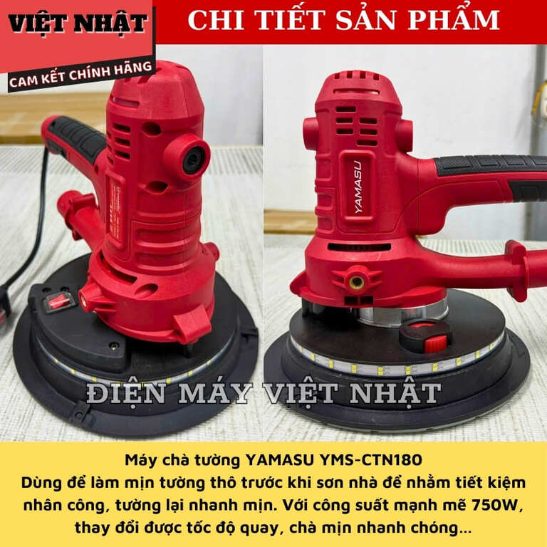 Máy chà tường Yamasu YMS-CTN180, công suất 750w, tốc độ tải 2300v/p 4 13