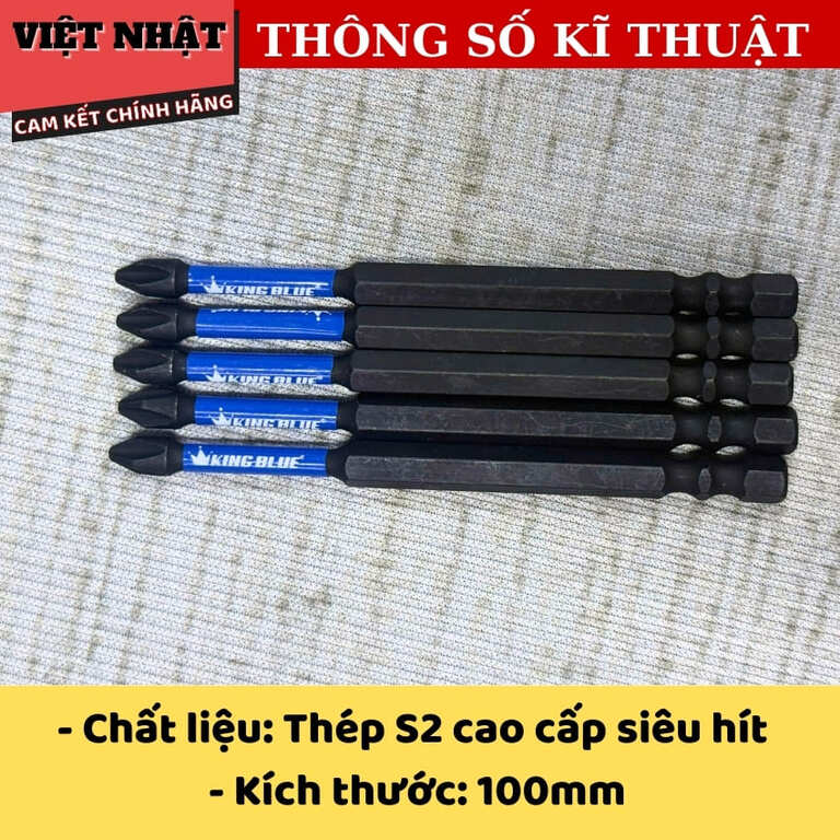 Đầu vít lục giác Kingblue-V100E, sử dụng thép S2 cao cấp siêu hít 4 14