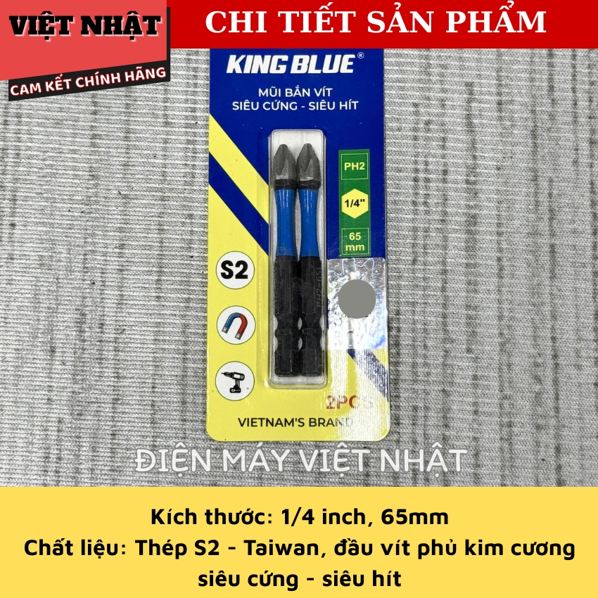 Mũi bắn vít Kingblue PH2, kích thước 1/4 inch-Điện Máy Việt Nhật 4 4