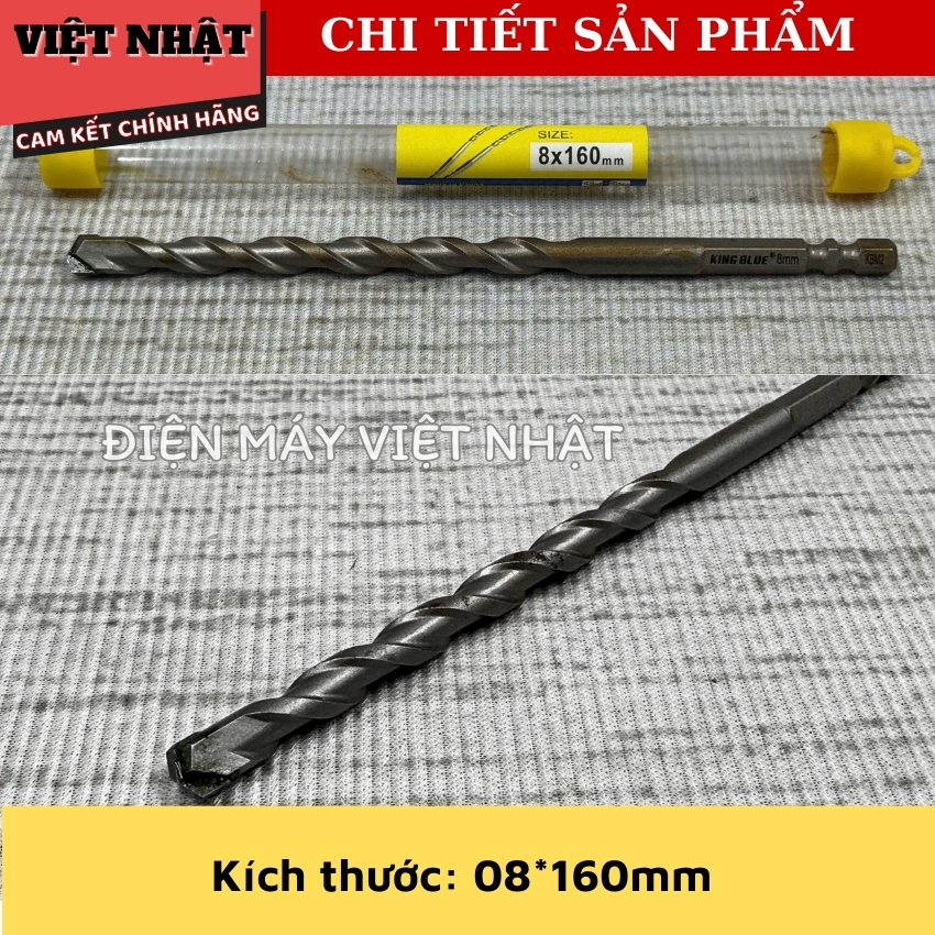 Mũi khoan bê tông chuôi lục giác Kingblue KBM2-Điện Máy Việt Nhật 5 1