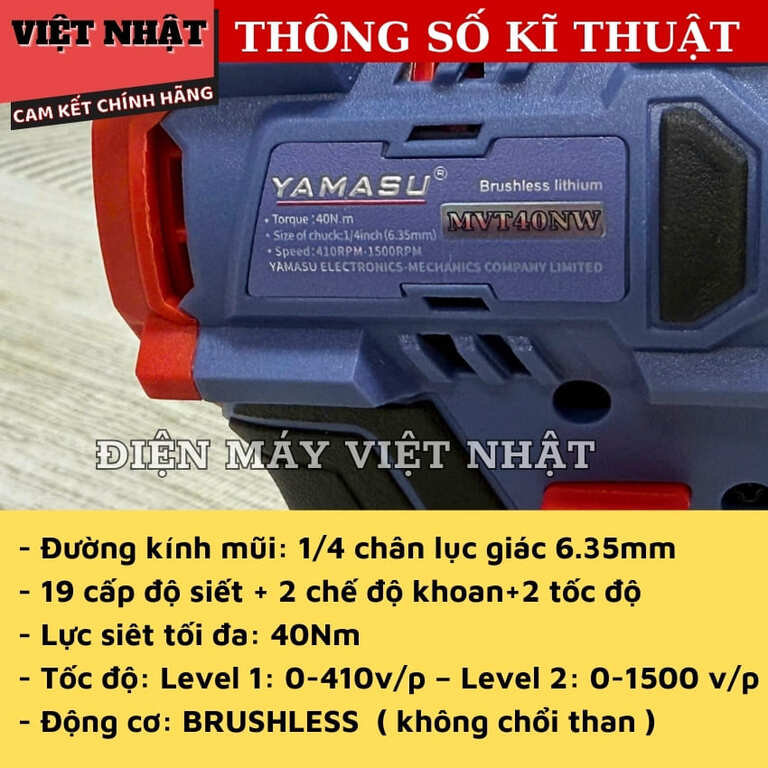 Máy Cấp Vít Trượt 16V Yamasu MVT40NM Động Cơ 16V Kiểu Dáng Trượt Tiết Kiệm Năng Lượng Hiệu Suất Ổn Định 5 11