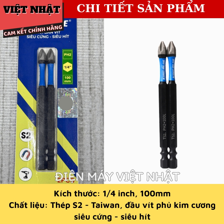 Mũi bắn vít Kingblue PH2, kích thước 1/4 inch-Điện Máy Việt Nhật 5 4