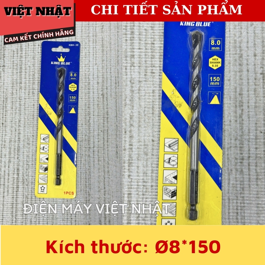 Mũi khoan đa năng lục giác 2 cạnh Kingblue KBH2E, hợp kim cao cấp 5 5