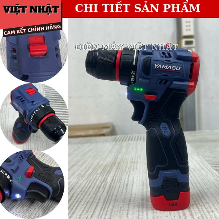 Máy khoan vít pin Yamasu YMS-MKP1016G2W, lực siết 45N.M-Điện Máy Việt Nhật 5 8