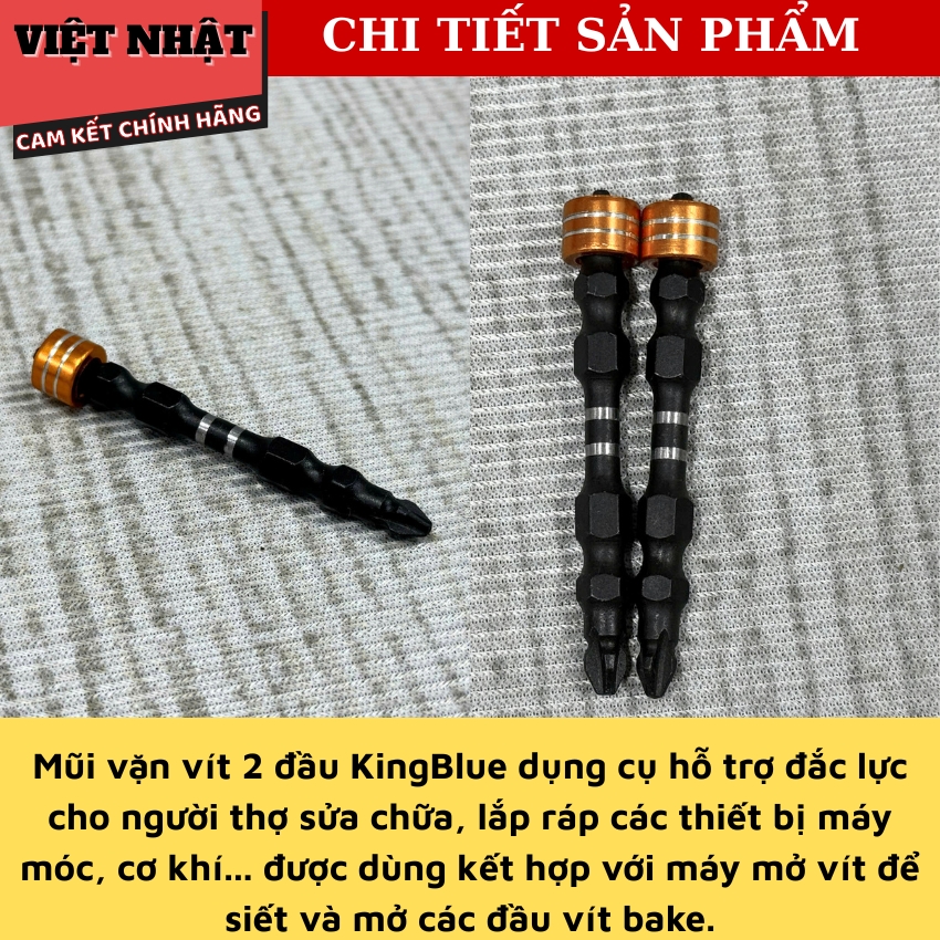 Đầu bắn vít nam châm Kingblue KB4x65S, thép S2 cao cấp siêu hít-kích thước 65mm 6 2