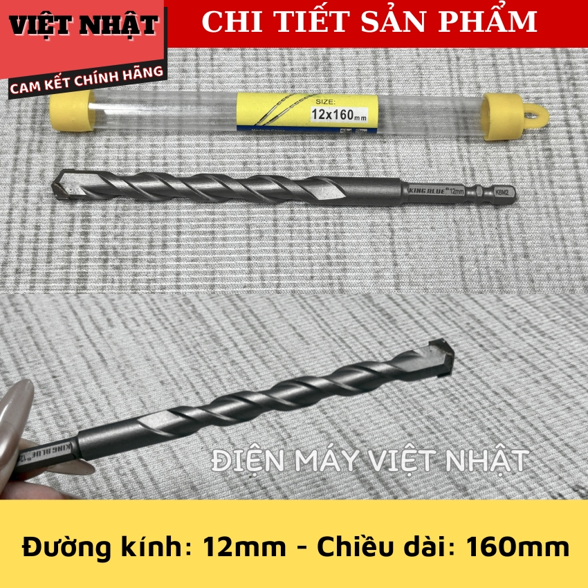 Mũi khoan bê tông chuôi lục giác Kingblue KBM2-Điện Máy Việt Nhật 7 1