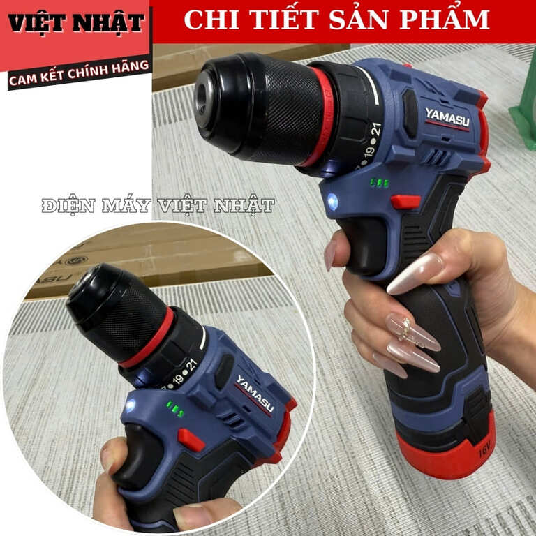 Máy khoan vít pin Yamasu YMS-MKP1016G2W, lực siết 45N.M-Điện Máy Việt Nhật 7 8