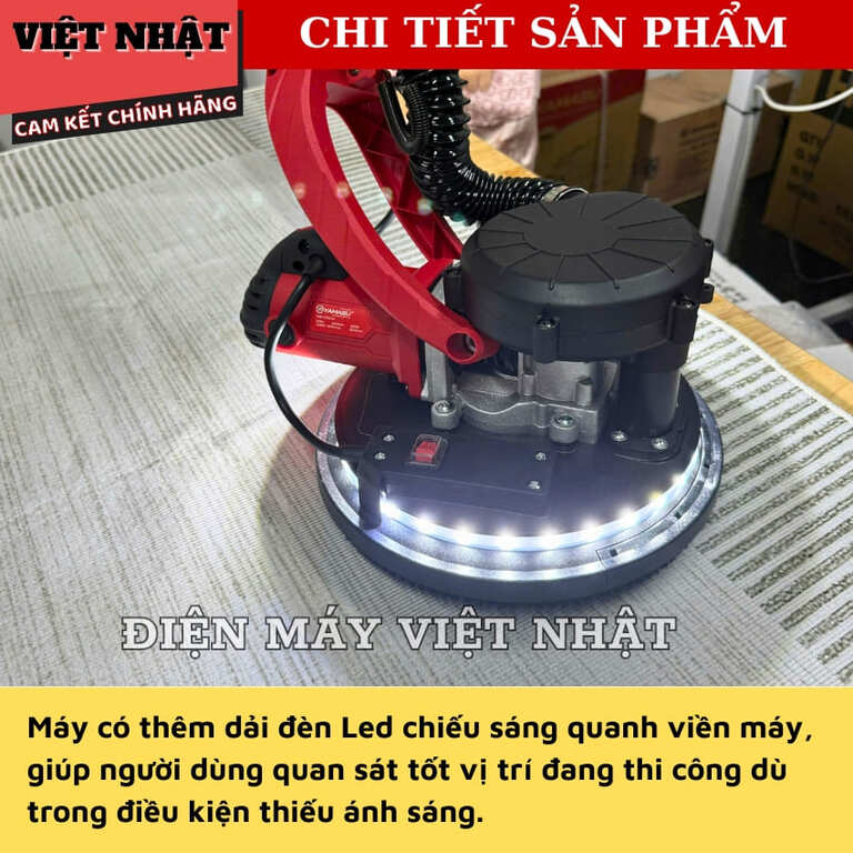 Máy chà tường cán dài Yamasu CTD230 có đèn LED hiệu quả làm việc trong điều kiện ánh sáng yếu thiết kế tiện lợi cho nhà và công trình 8 9