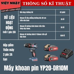 Máy Khoan Pin YUP YP20 DR10M KHOAN PIN YUP DR10M 4