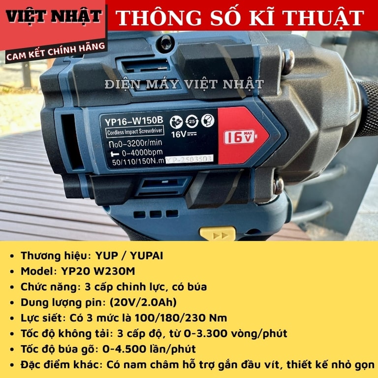 Máy chuyên vít 21V YUP YP20 W230M chuyen vit yup w230m 3