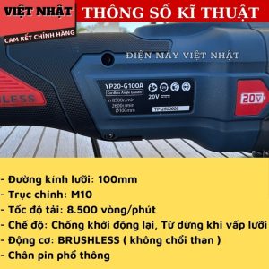 Máy mài 21V YUP YP20 G100A mai pin yupao G100A 3