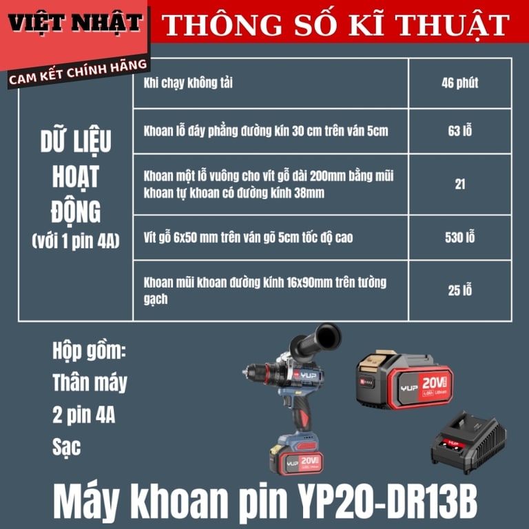 Máy Khoan Pin YUP YP20 DR13M yup dr13b 4